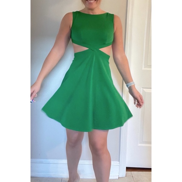 Jovani Green Dress with cutouts - Picture 2 of 5